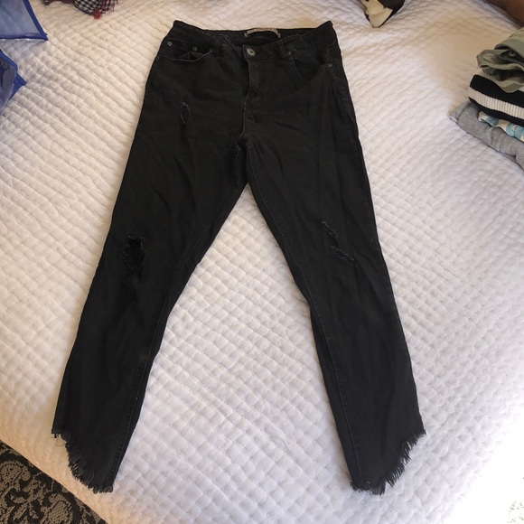 Highway Jeans Denim - Distressed Black Jeans